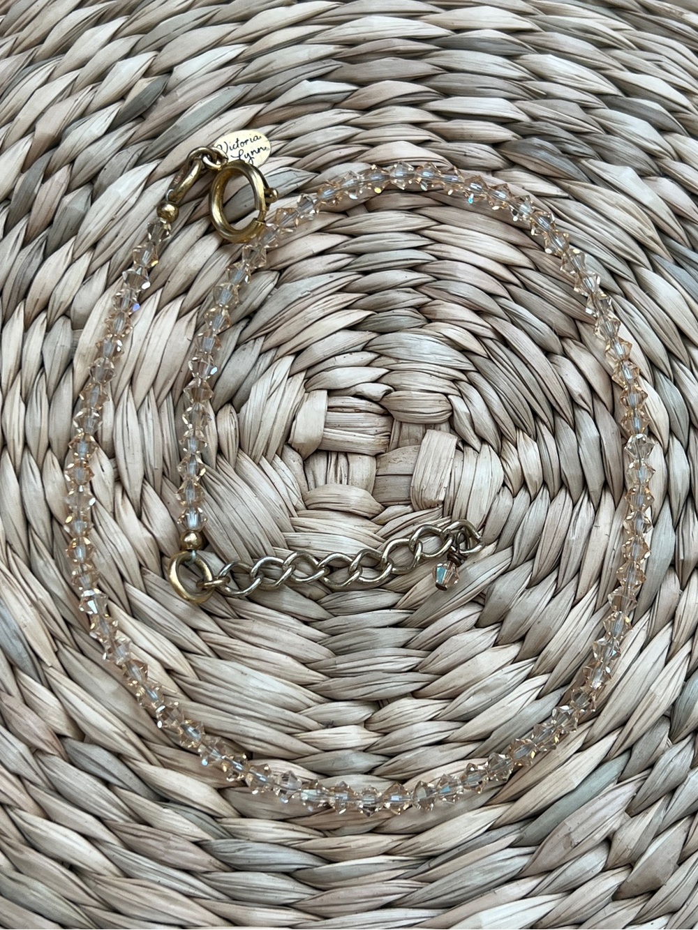 Victoria Lynn Sparkling Crystal Choker Necklace in Champagne Gold